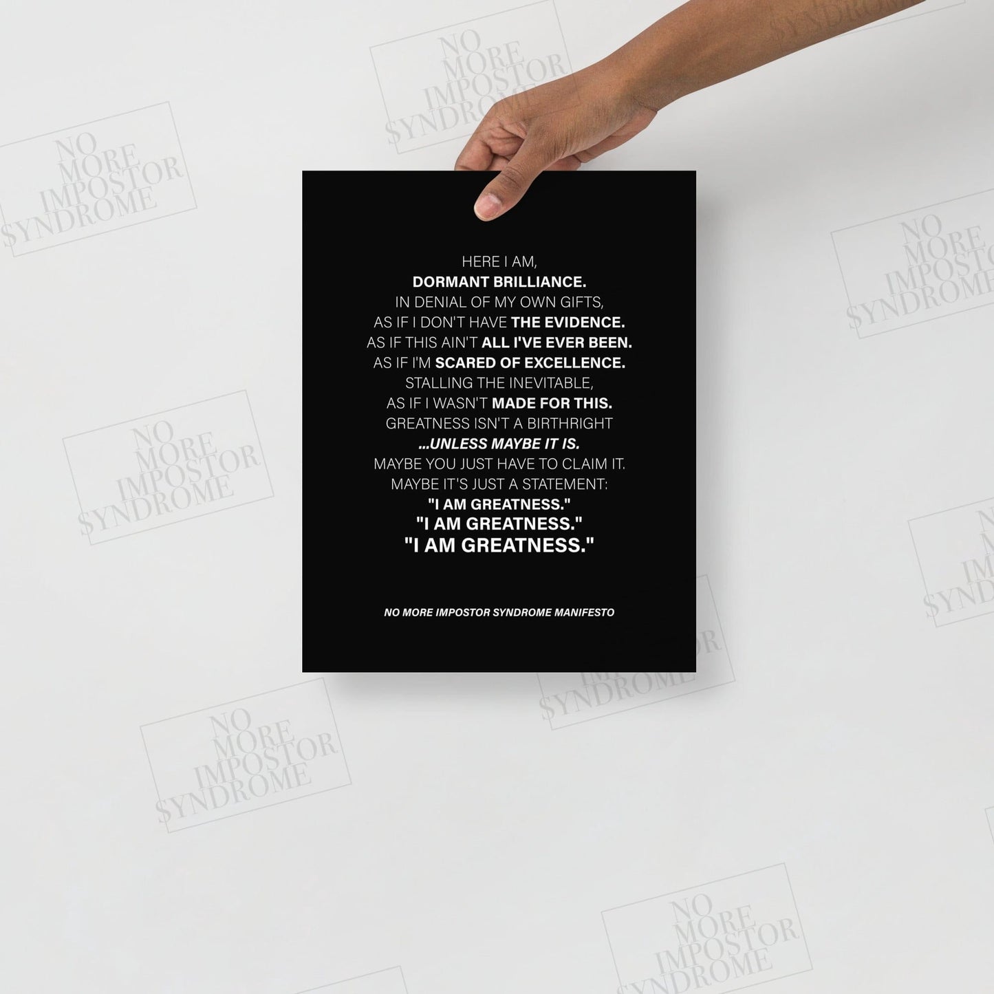 No More Impostor Syndrome Manifesto - Print
