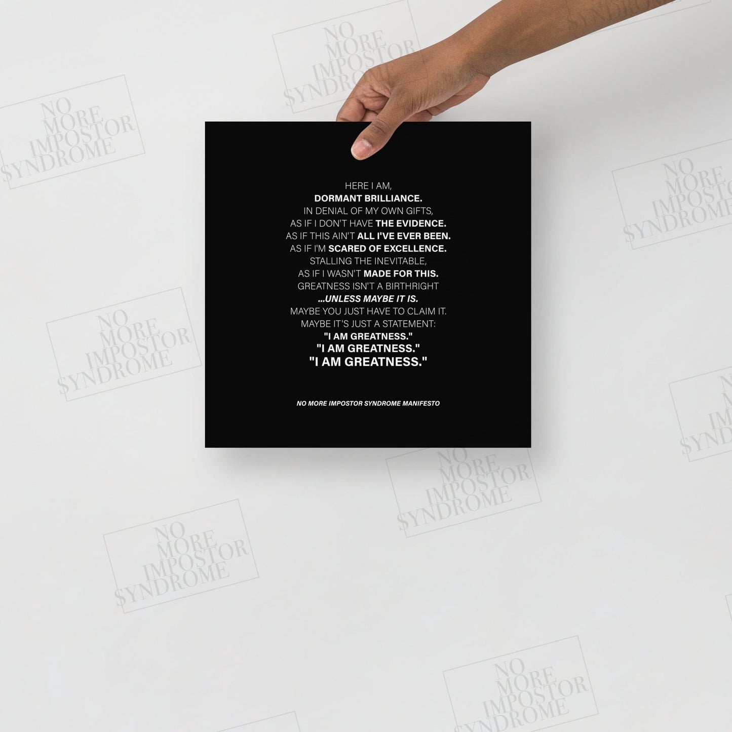 No More Impostor Syndrome Manifesto - Print