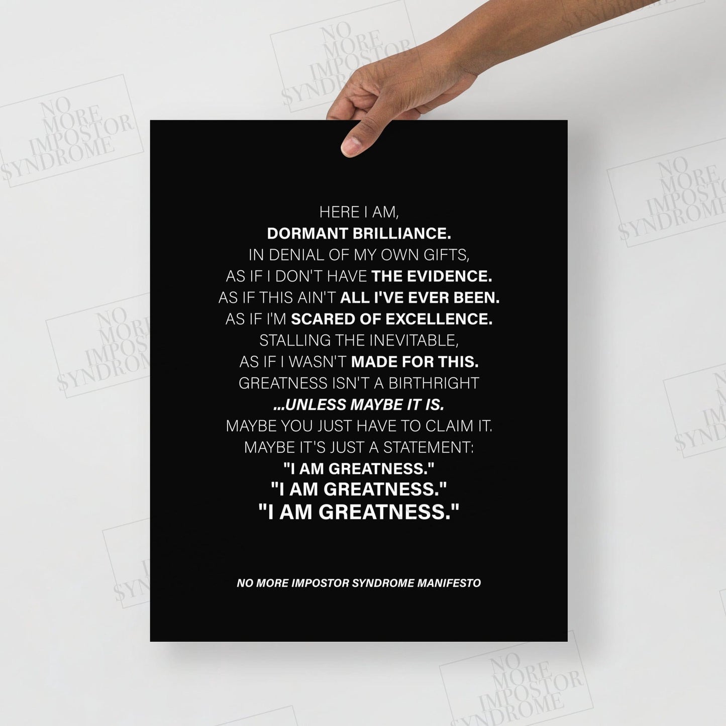 No More Impostor Syndrome Manifesto - Print