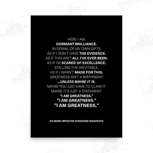 No More Impostor Syndrome Manifesto - Print